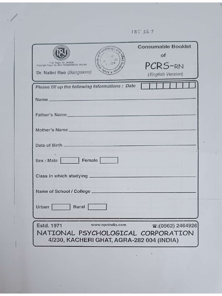 PCRS | PDF
