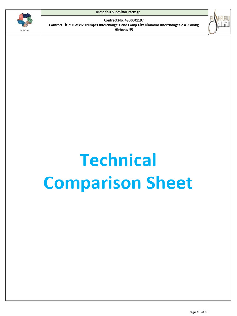 Technical Comparison Sheet | PDF | Natural Materials