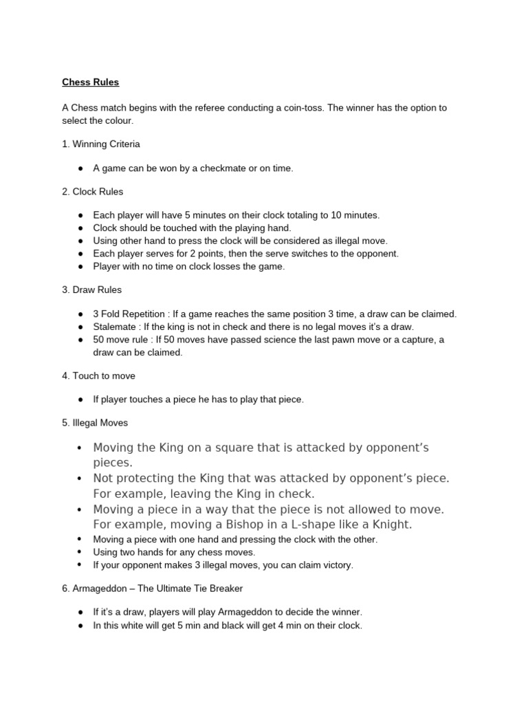 Essential Chess Rules Overview | PDF