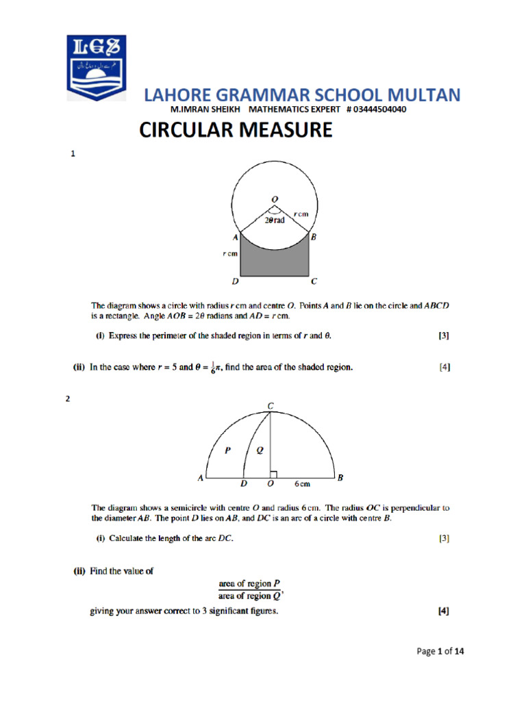 Assignment Circular Measure. 2 | PDF