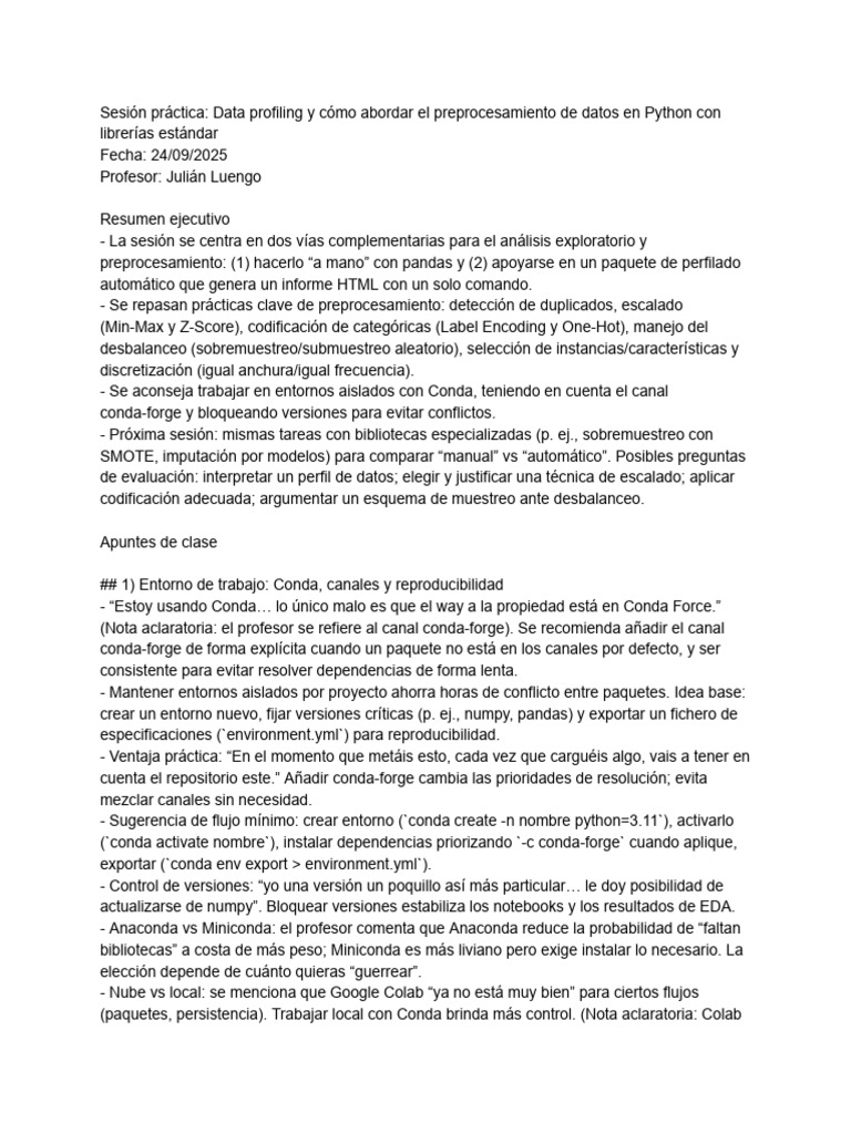 Data Profiling y Preprocesamiento en Python | PDF | Desviación Estándar ...