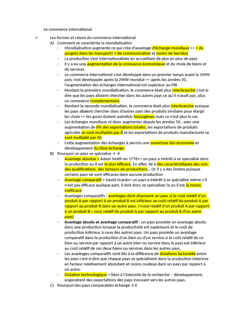 Comprendre le commerce international | PDF | Protectionnisme | Libre ...