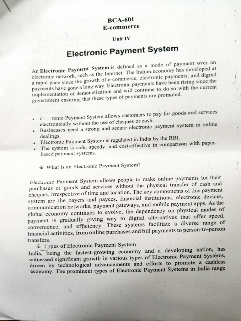 Unit 3 Electronic Payment System | PDF