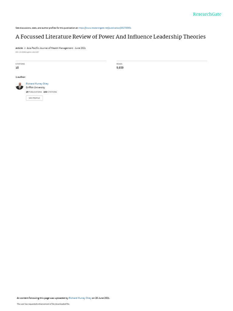 807 ArticleText 3927 1 10 202106201 | PDF | Leadership | Power (Social ...