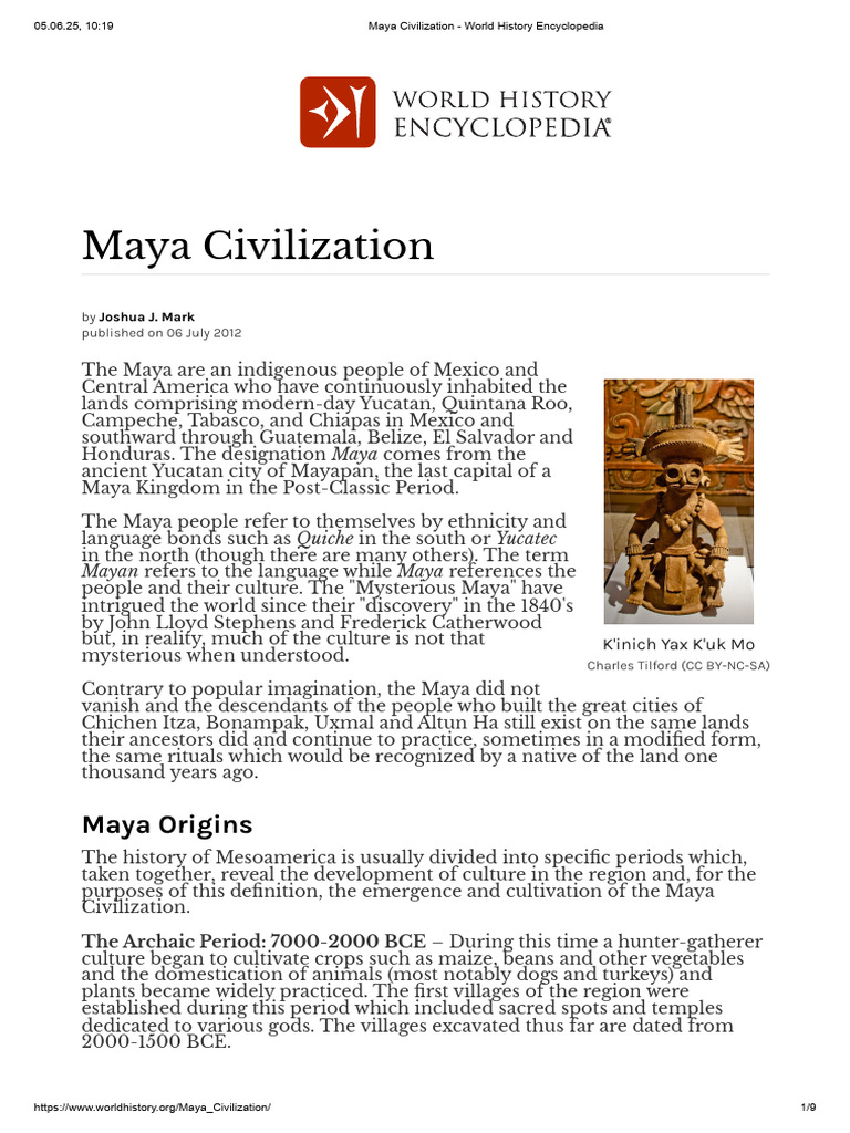 Maya Civilization - World History Encyclopedia | PDF | Maya ...