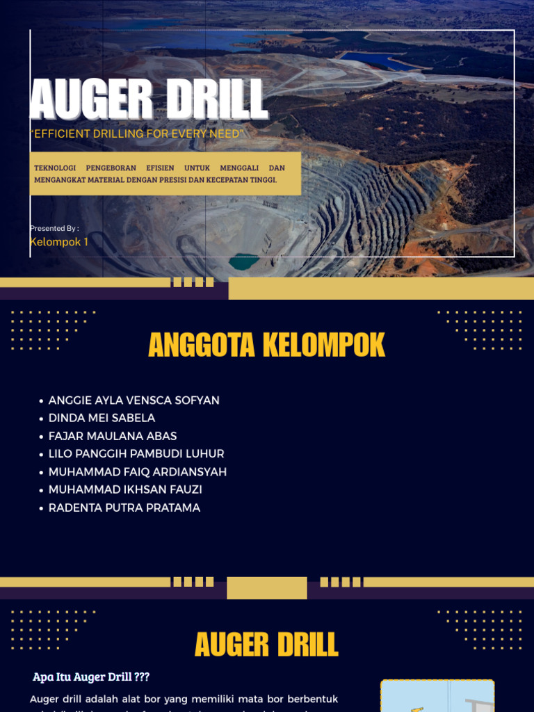 Auger Drill: Teknologi Pengeboran Efisien | PDF
