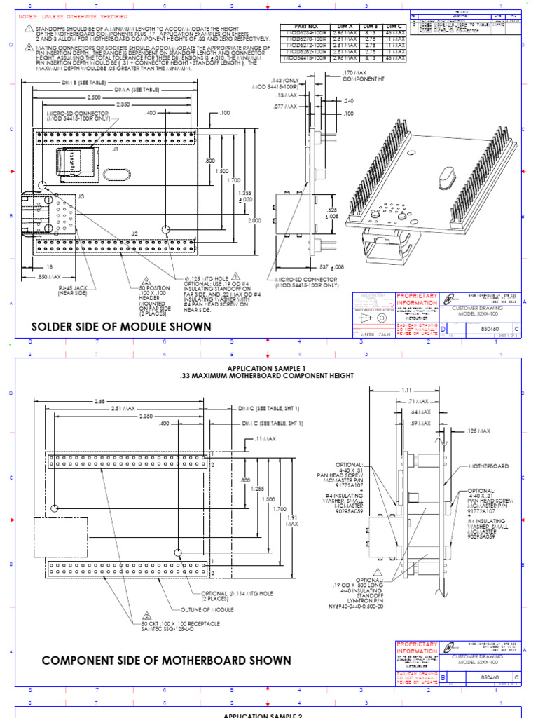 Model 52XX-100 Customer Drawing | PDF | Electrical Connector