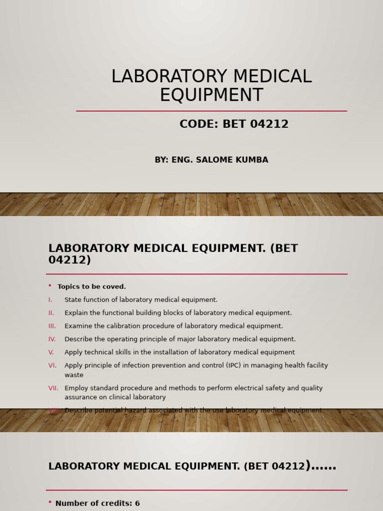 Laboratory Medical Equipment Overview | PDF | Electron Microscope ...