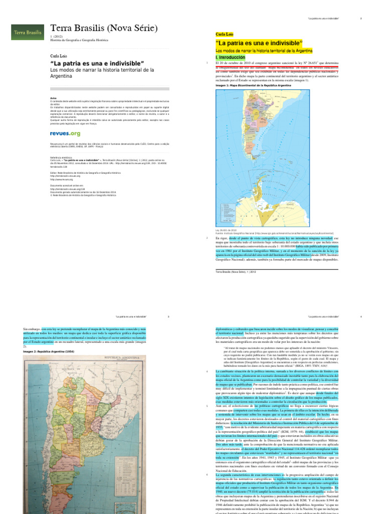Lois C. La Patria Es Una e Indivisible | PDF | Mapa | Argentina