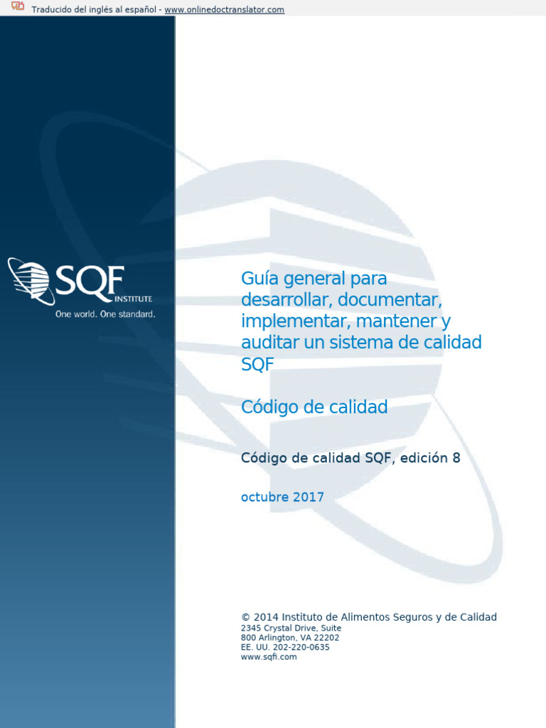 Guía para implementar el Código SQF | PDF | Sistema de manejo de ...
