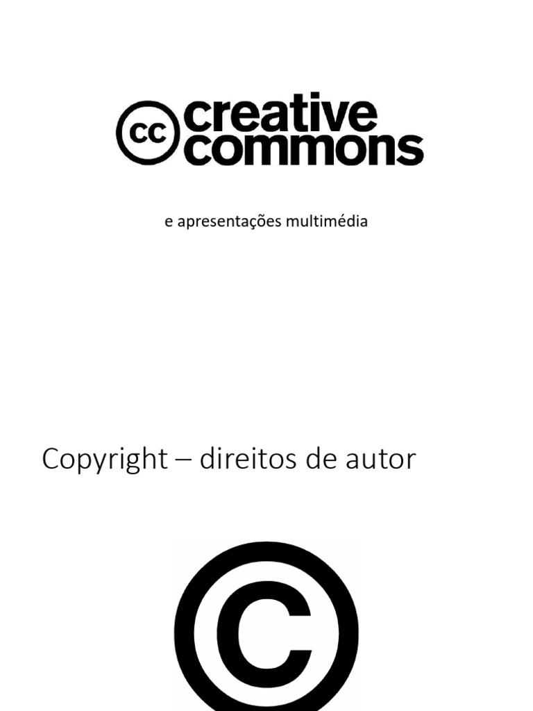 Entendendo Copyright e Licenças CC | PDF | Direitos Autorais | Licença ...