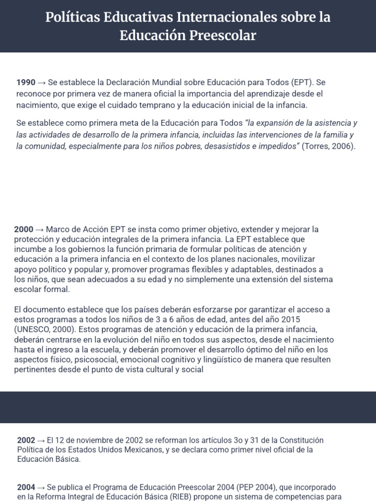 Historia de la Educación Preescolar en México | PDF | Educación de la ...