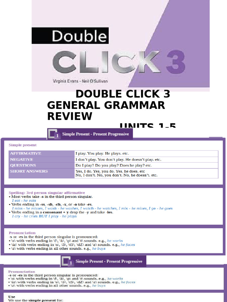 Double Click 3 Units 1-5 General Review | PDF