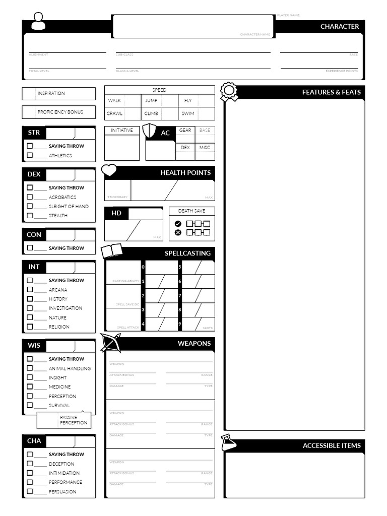 Custom RPG Character Sheet Template | PDF | Role Playing Games | Gaming