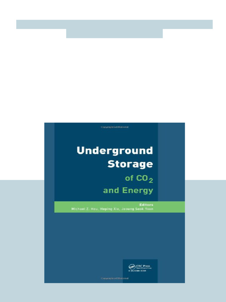 Underground Storage of CO Subscript 2 and Energy 1st Edition Hou Latest ...