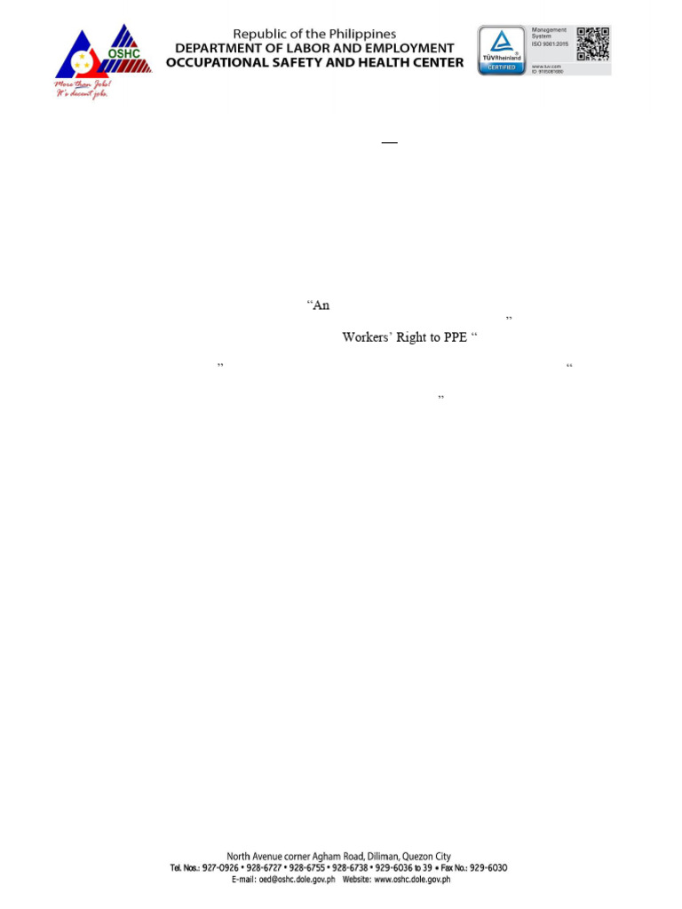 OSHC Advisory No. 03 - QR Code For PPEs That Passed The Testing of OSHC ...