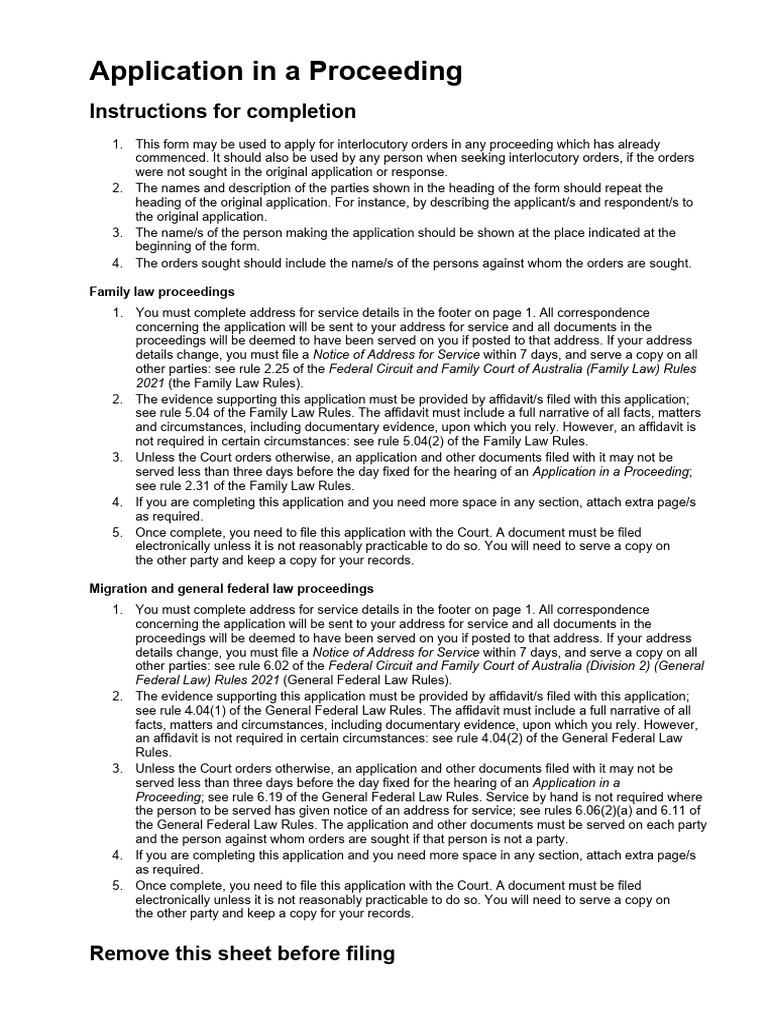 Interlocutory Orders Application Guide | PDF | Affidavit | Common Law