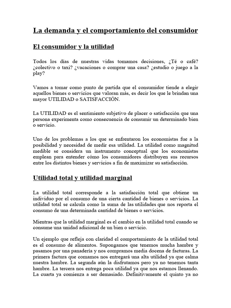 Utilidad Total y Marginal en Consumo | PDF | Utilidad | Utilidad marginal