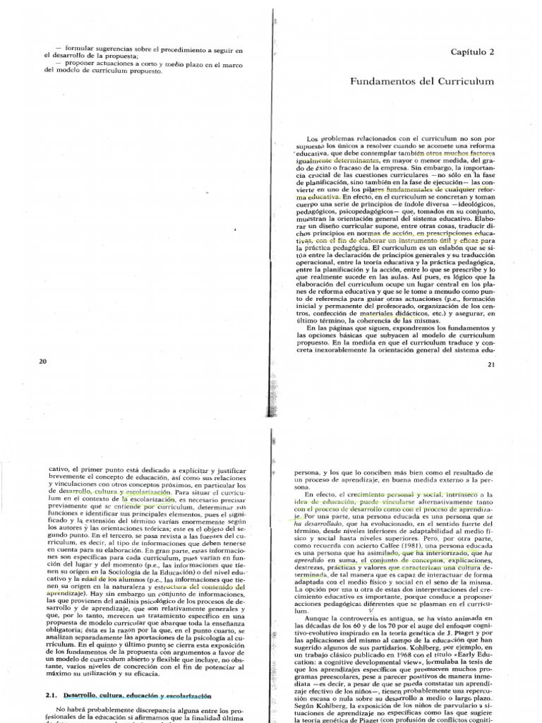 Fundamentos del Curriculum Educativo | PDF | Plan de estudios | Cognición