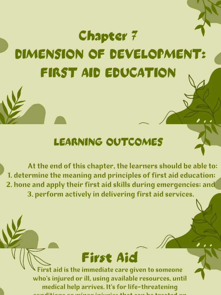 First Aid Education: Skills & Principles | PDF | First Aid ...