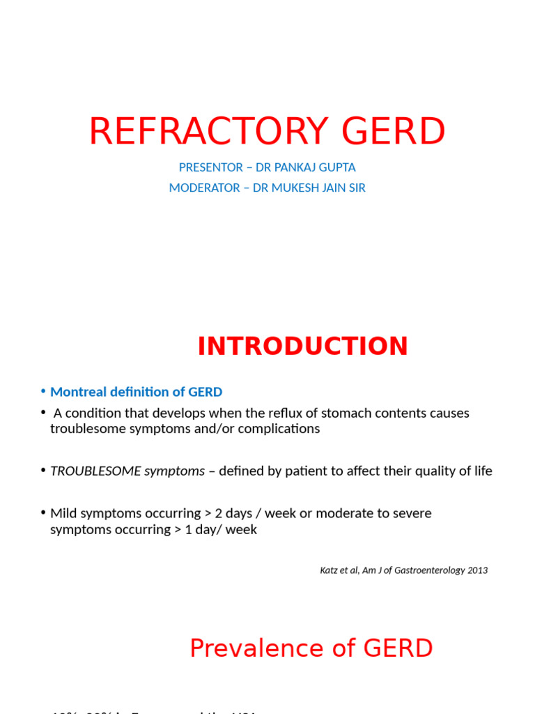 Management of Refractory GERD | PDF | Gastroesophageal Reflux Disease ...