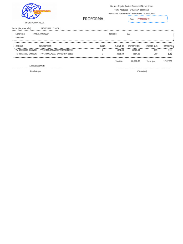 Proforma | PDF