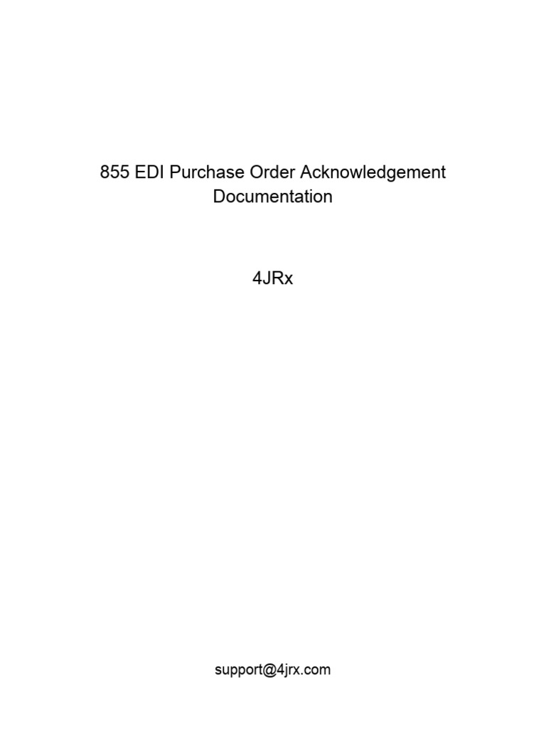 855 EDI Purchase Order Acknowledgement | PDF