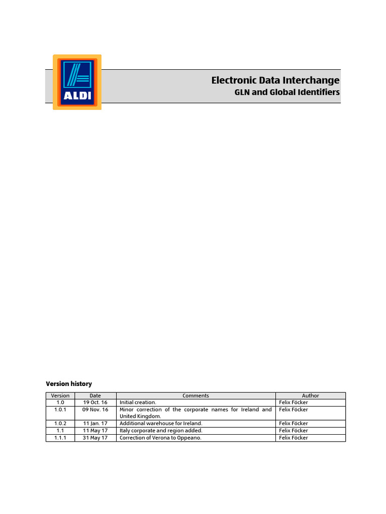ALDI Global Identifiers Overview | PDF | E Commerce | Applications Of ...