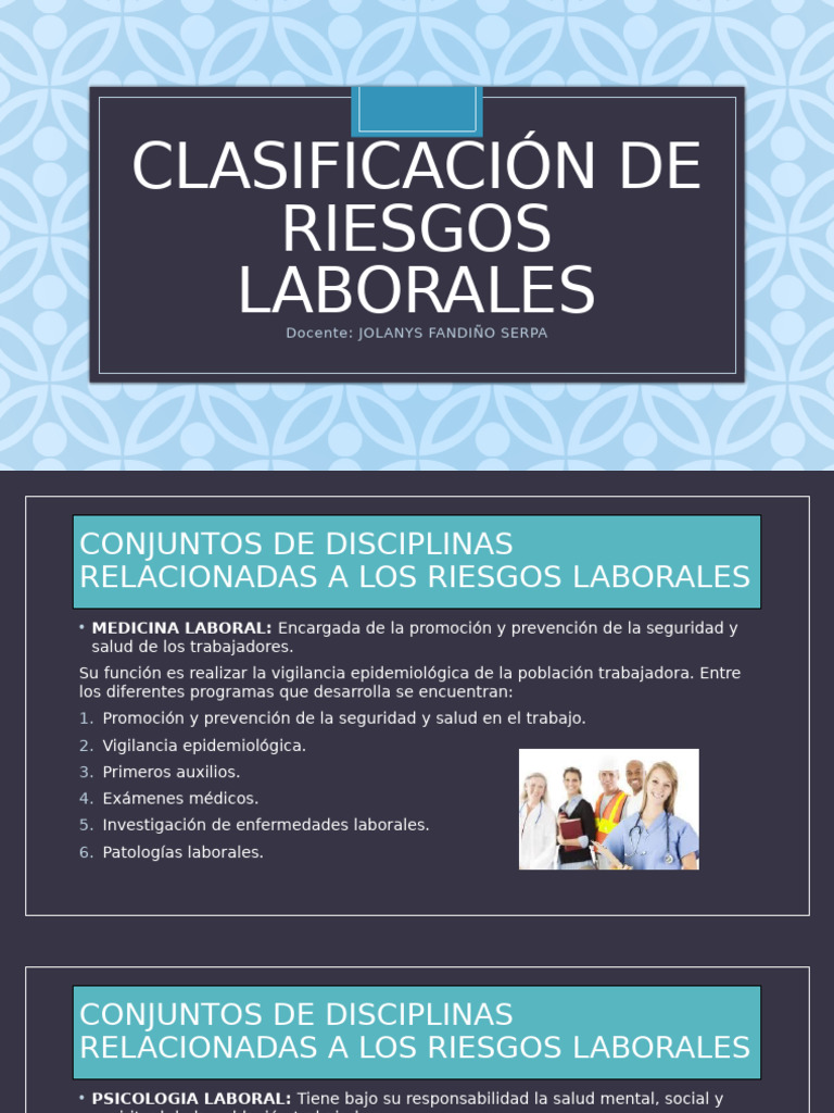 Clasificación de Riesgos Laborales | PDF | Seguridad y salud ocupacional