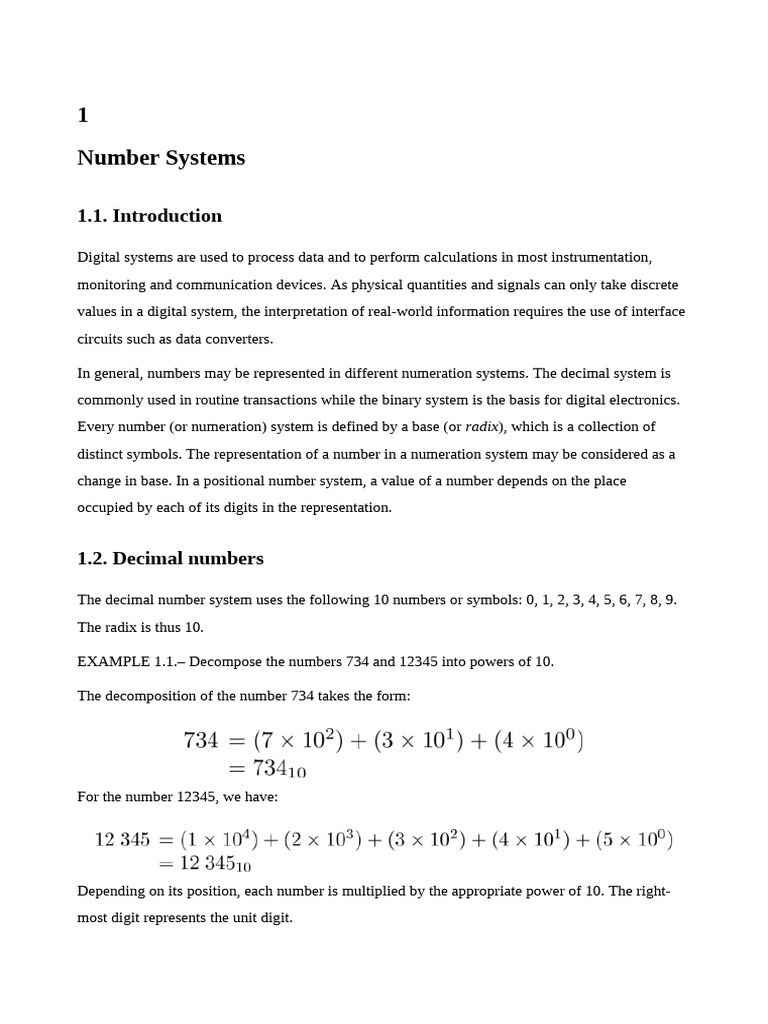 Understanding Number Systems in Digital Logic | PDF | Bit | Digital ...