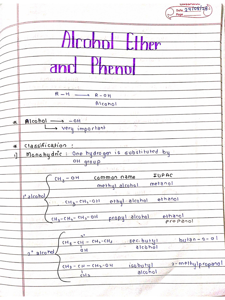 Alcohol Phenol and Ether | PDF