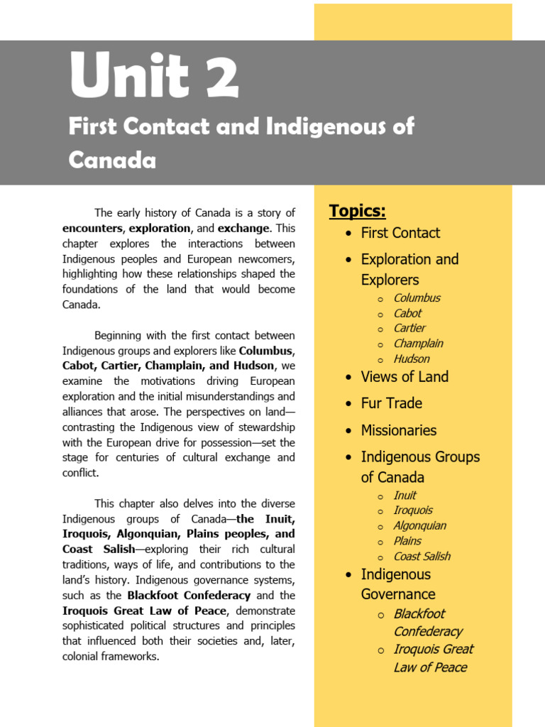 First Contact: Indigenous Canada History | PDF | Iroquois | Inuit