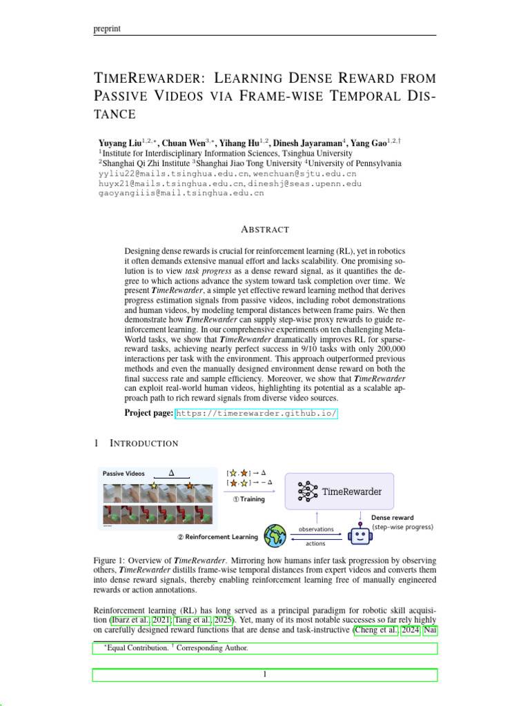 TimeRewarder: Learning Dense Reward From Passive Videos Via Frame-Wise ...