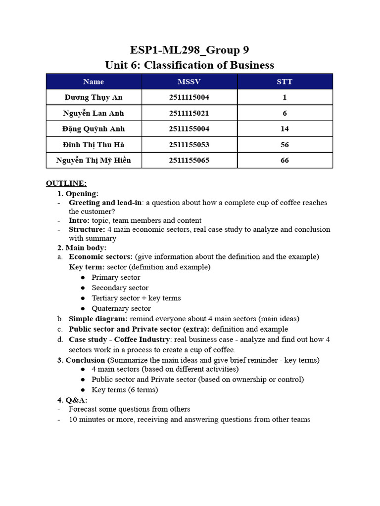 ESP1-ML298 - Group 9 - Unit 6 | PDF