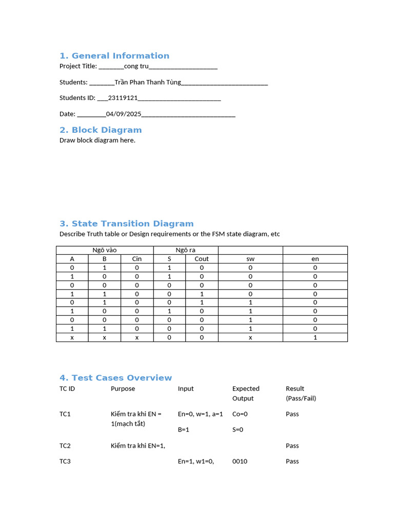 KT1 FPGA CTS TranPhanThanhTung | PDF