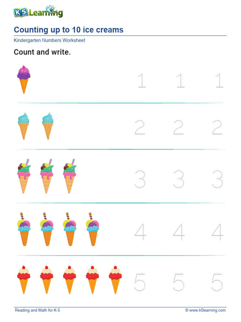 Kindergarten Counting Worksheet | PDF