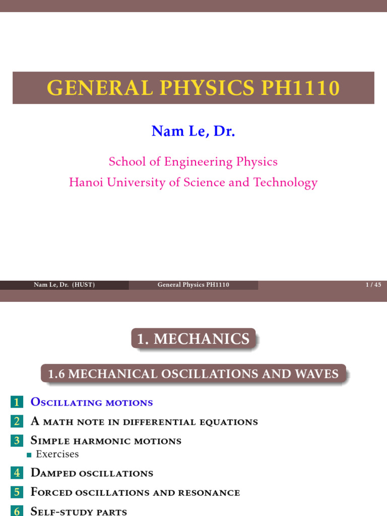 Mechanical Oscillations and Waves Overview | PDF | Oscillation | Waves