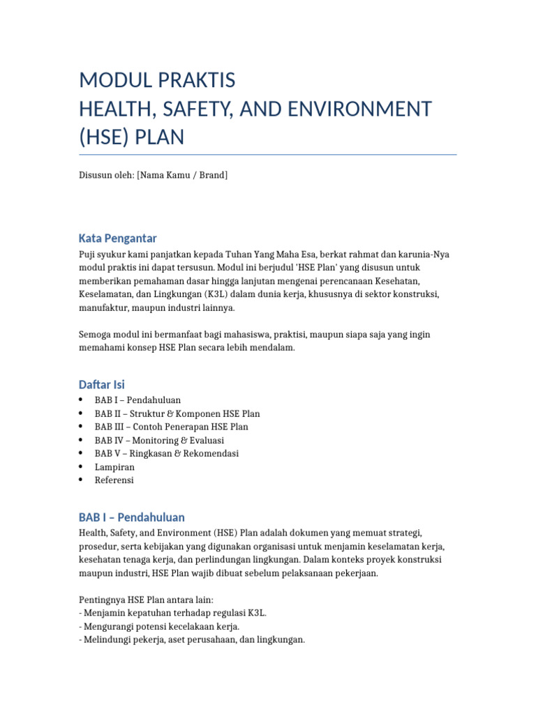 Modul Hse Plan Pdf