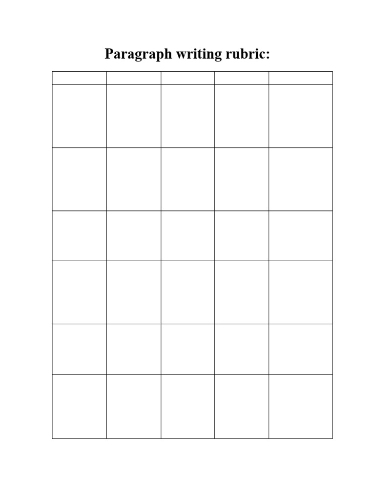Paragraph Writing Rubric Guide | PDF