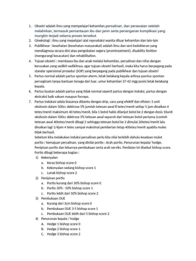 Panduan Obsetri dan Partus Normal | PDF
