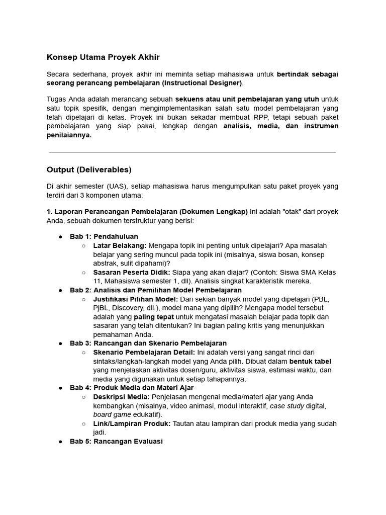 Penjelasan Proyek Akhir Model-Model | PDF