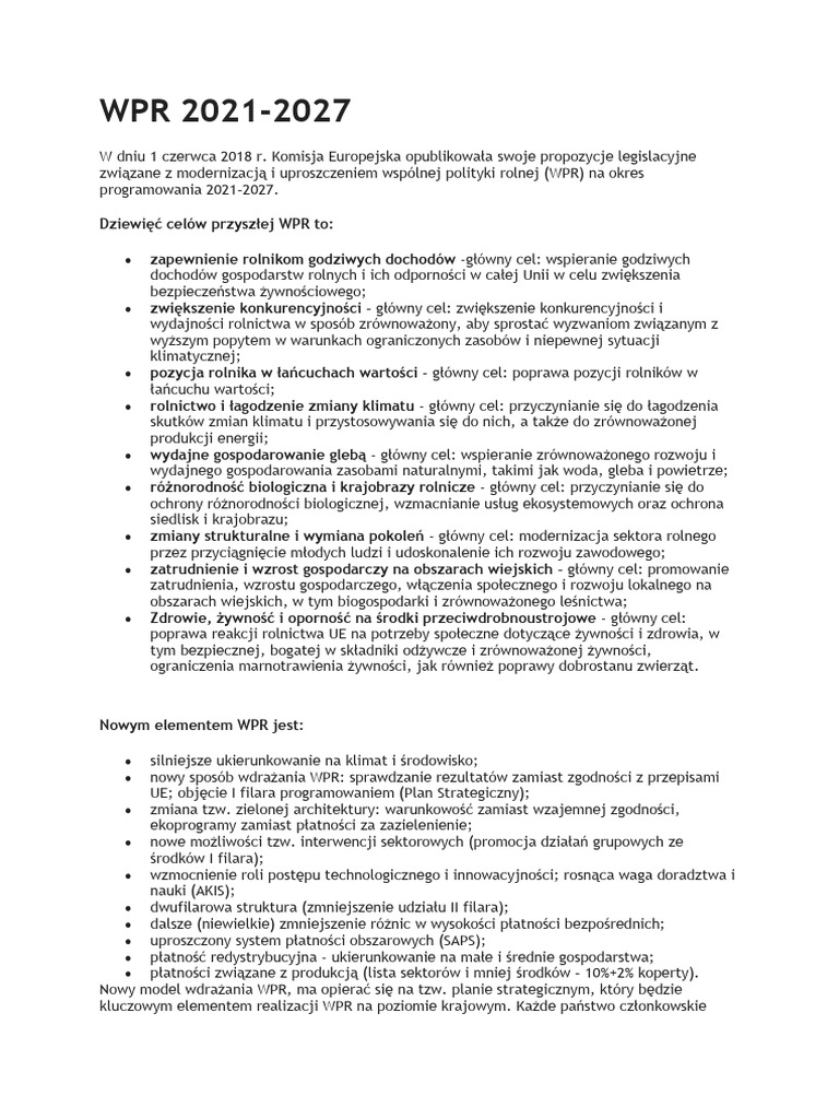 WPR 2021-2027 | PDF