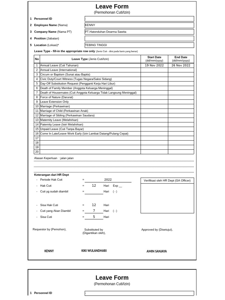 Leave Request Form Template | PDF | Social Policy | Welfare State