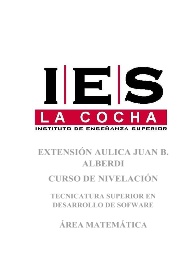 Ies La Cocha Matematica | PDF | Ecuaciones | Número racional