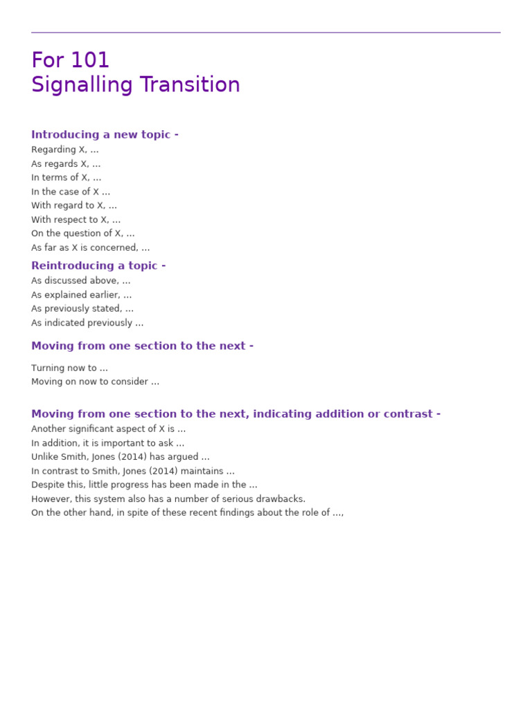 Transitioning Topics in Discussion | PDF