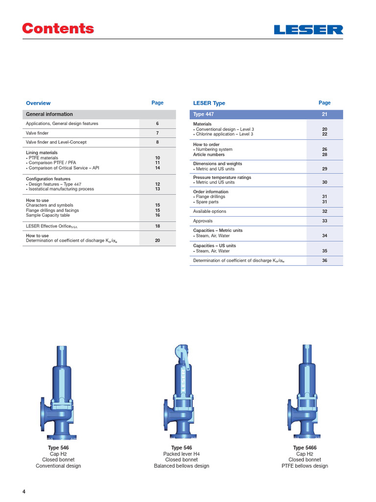 LESER Critical Service Safety Valves Guide | PDF | Valve | Corrosion