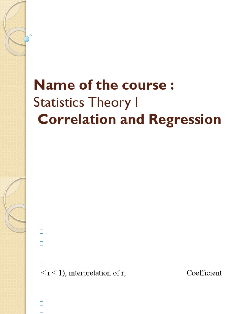 Stat I Chapter 6 Correlation Regression Pdf Scatter Plot