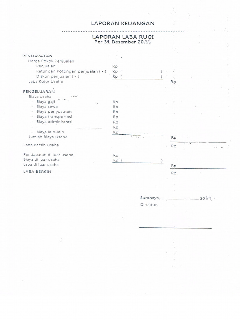 Laporan Laba Rugi Form | PDF