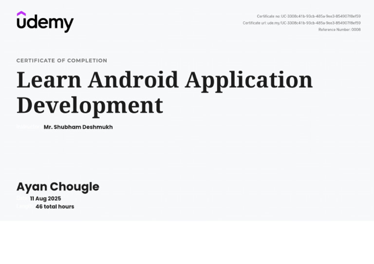 Udemy Certificate | PDF