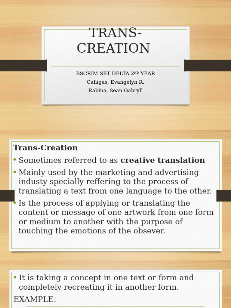 Understanding Trans-Creation in Art | PDF
